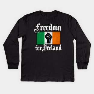 Freedom for Ireland (vintage distressed look) Kids Long Sleeve T-Shirt